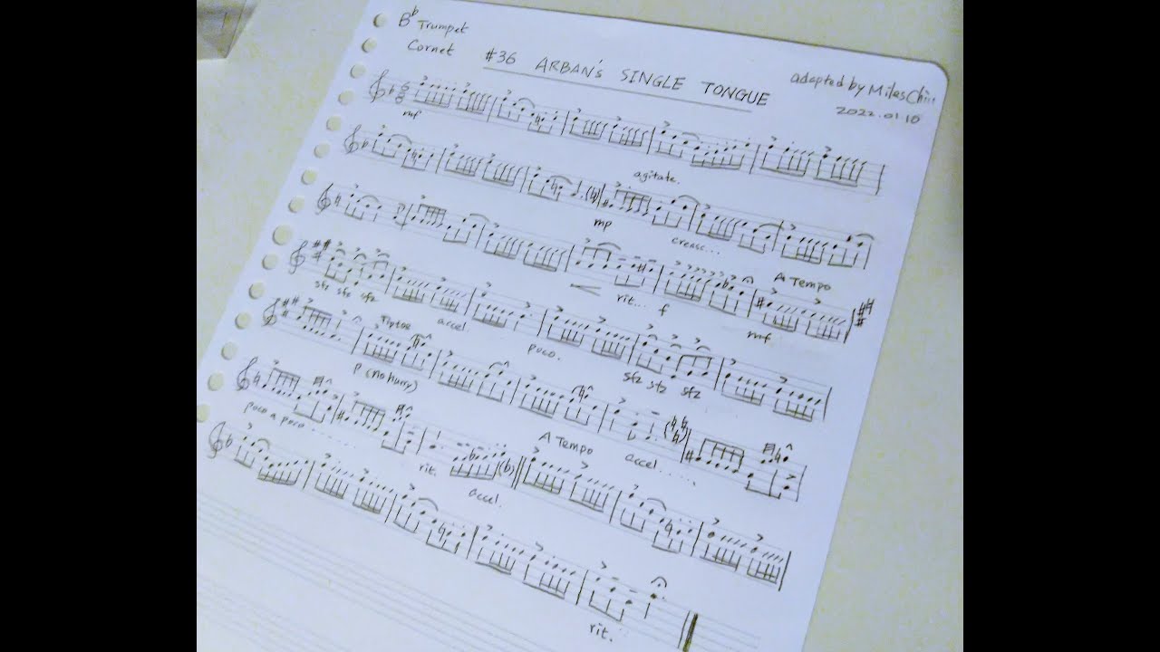 ARBAN Single Tongue Exercise #36 with a difference 