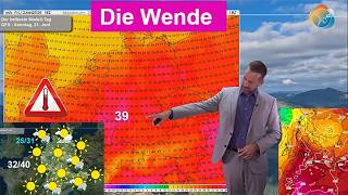 Die Wende! Noch wechselhaft, windig & kühl, dann schlagartig heiß. 40°? Wetterbericht 13.-21.06.2026