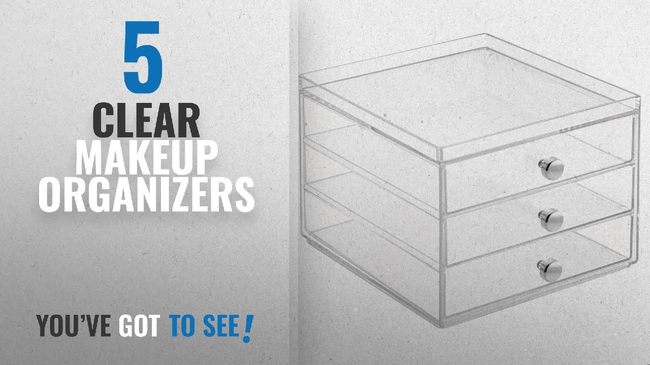 Top 10 Clear Makeup Organizers [2018]: InterDesign Office Desk Organizer – Cabinet with 3 Slim