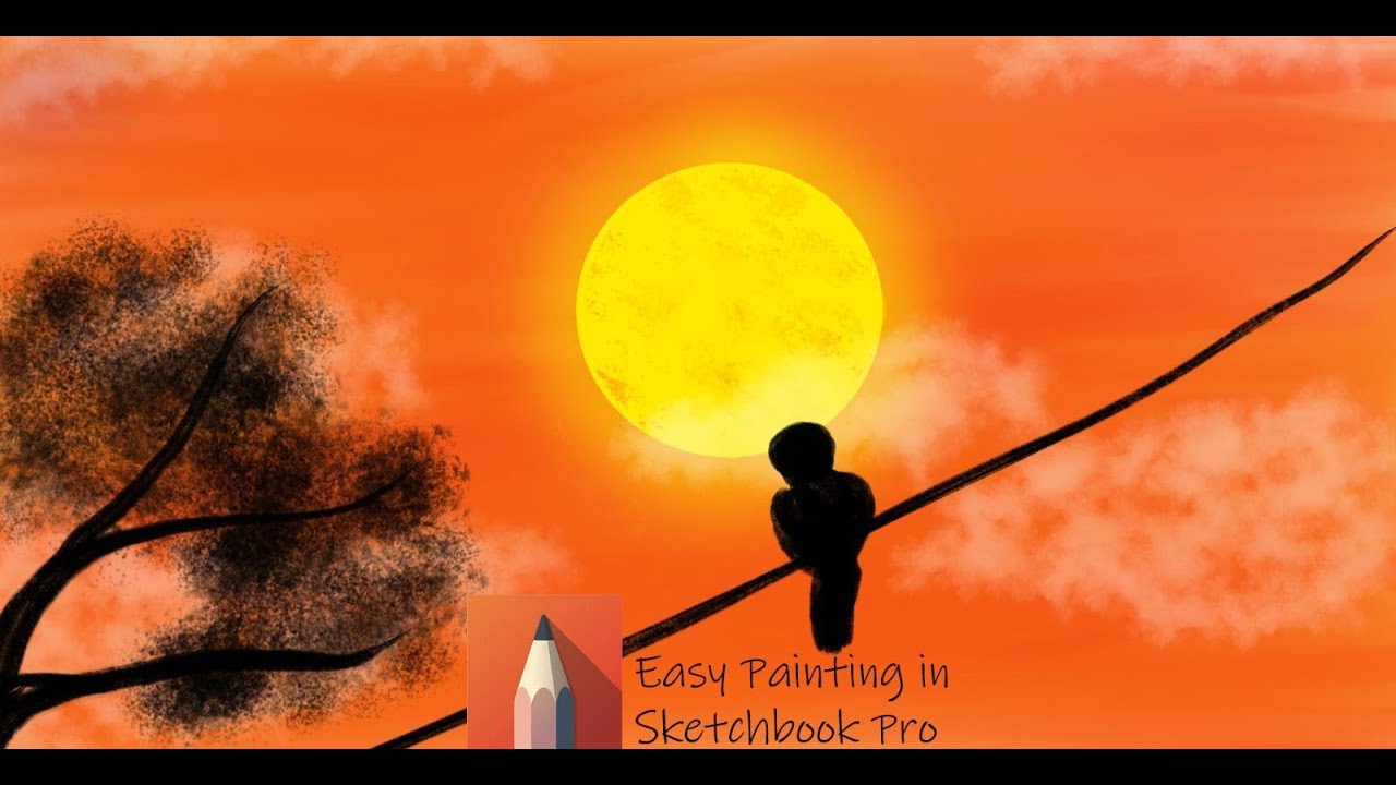 Sunset Serenity: Digital Painting Process in Sketchbook Pro