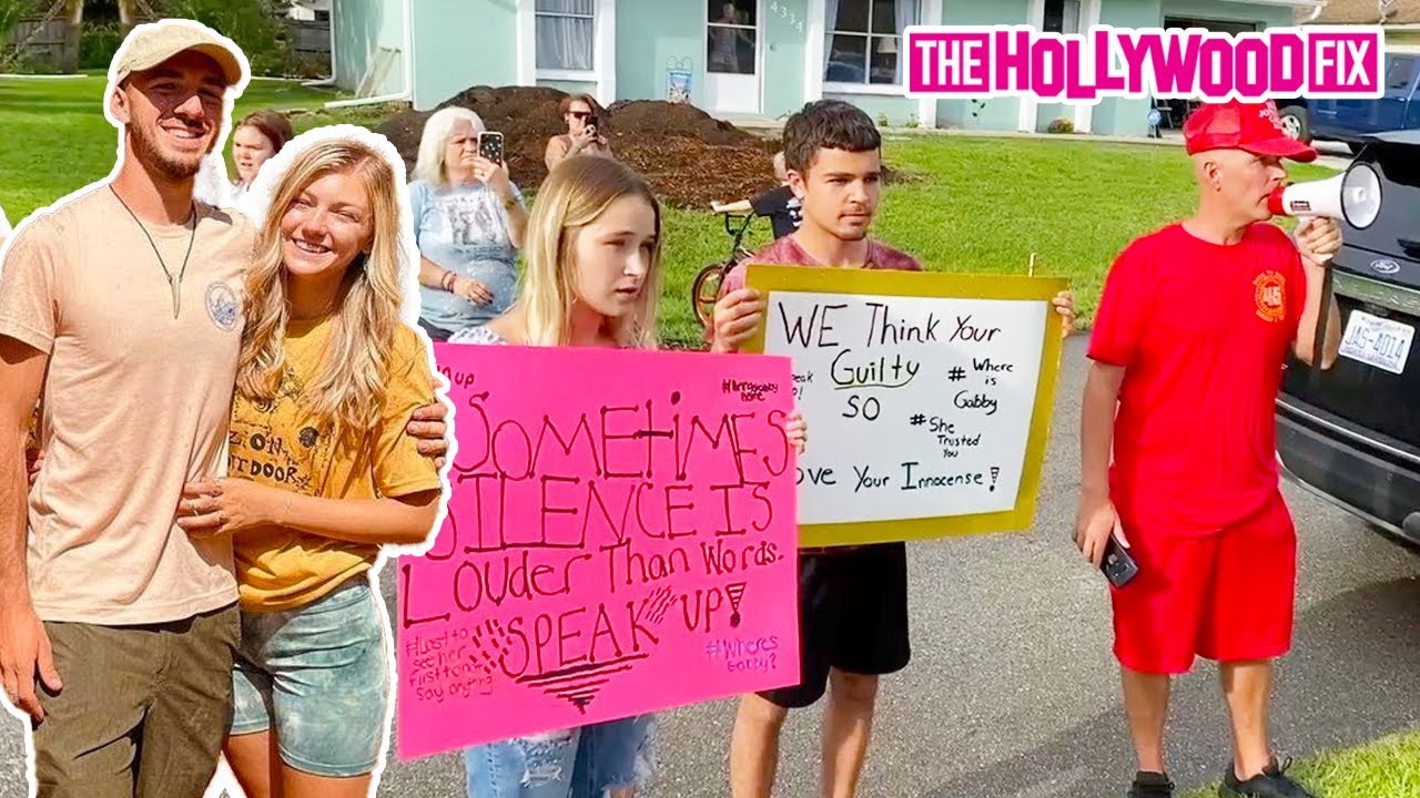 Gabby Petito Protesters Rally Outside Fiance Brian Laundrie's Parents House In North Port, FL