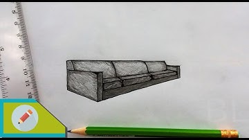 How to draw a Sofa in Two Point Perspective