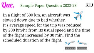 In a flight of 600 km, an aircraft was slowed down due to bad whether. It's average speed for the...