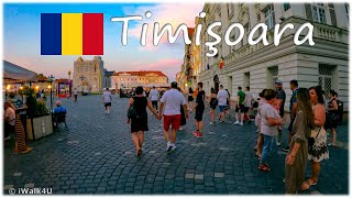 🇷🇴 Timisoara Romania Sun Set Walking Tour 🌆 4K Evening Walk ☀️ 🇷🇴 (At Dusk)