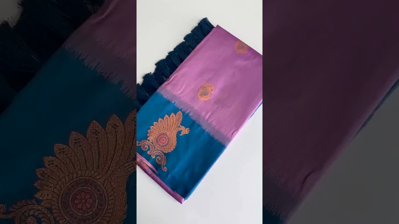 Dual Tone Unique Peacock Border Soft Silk Saree