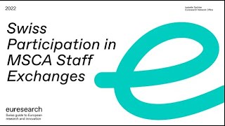 Infoevent on the Staff Exchanges of the MSCA, 25 Oct 2022