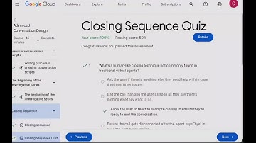 Closing Sequence Quiz answer ||Advanced Conversation Design || #gcp #quiz #googlecloud