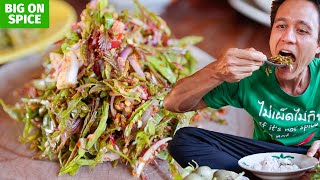 Healthy Village Food - Tamarind Leaves Salad + Tomato Chili Dip! | Mae Hong Son, Thailand