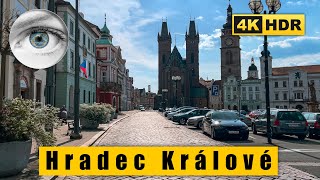 Czech Republic 4K walk: Hradec Králové - Old Town and central park 🇨🇿 HDR 60fps ASMR