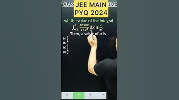 If the value of the integral ∫130_(−1)^1 cos𝛼𝑥/(1+3^𝑥 ) 𝑑𝑥 is 2/𝜋. Then, a value of 𝛼 #maths