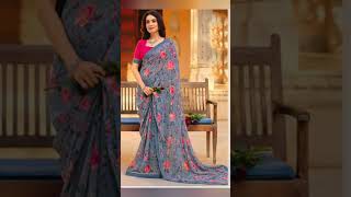 #समर सारी स्पेशल डेली वियर साड़ियां#हल्की फुल्की जॉर्जेटप्रिंटेड साड़ी#लक्ष्मीपति साड़ियां)