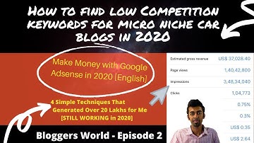 How to Select Profitable Keywords for Micro Niche Blogs in 2020: Bloggers World Episode 2 [English]