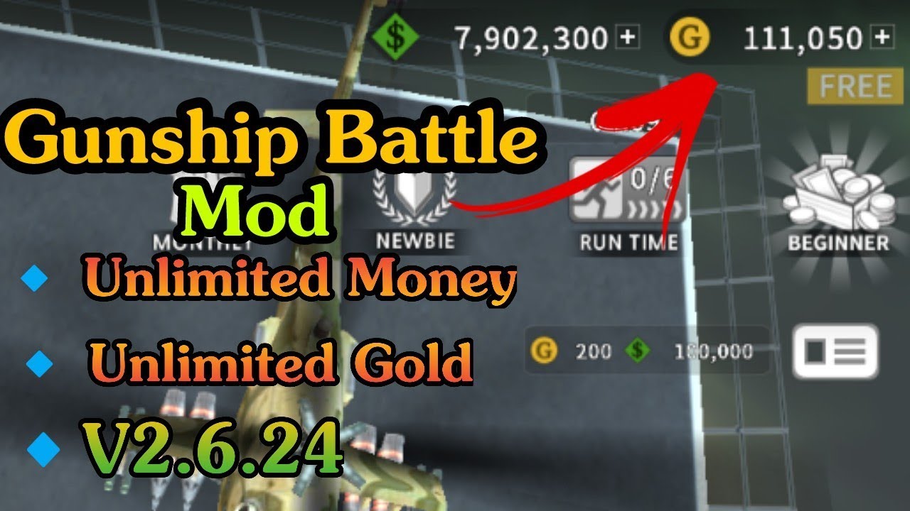 Gunship Battle v2.6.24 Mod apk unlimited money and unlimited Gold