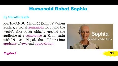 class 9 english unit 8  all exercise humanoid robot sophia   @nepshiksha
