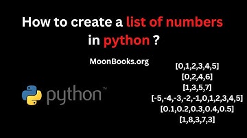 How to create a list of numbers in python ?