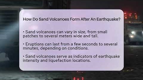 How Do Sand Volcanoes Form After An Earthquake? - Man vs. Disaster