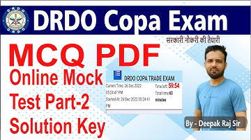 DRDO Copa Mock Test Serise  Part-2 Solution Key and MCQ pdf set By Deepak Sir