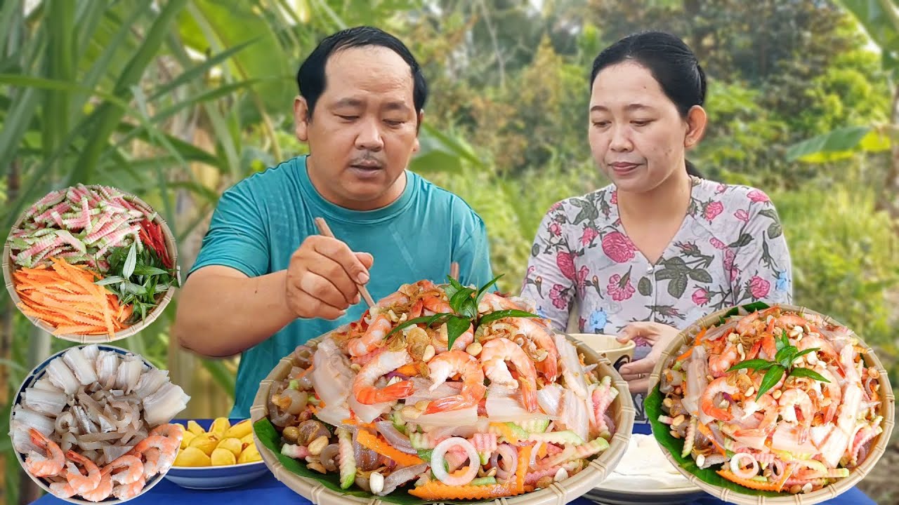 Outline Video Cách Làm Gỏi Ổi Tôm Thịt, Món Ngon Độc Lạ Giòn Sần Sật Ăn Là Mê | CBQ