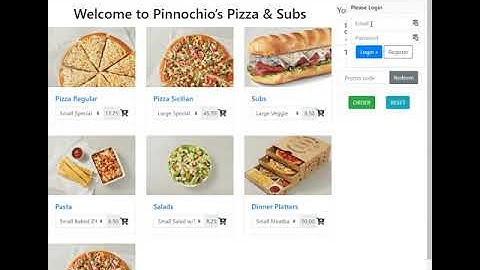 CS50w Project3 Pizza Shop