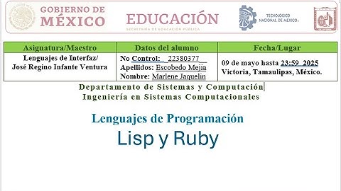 Lenguajes de Programacion Lisp y Ruby