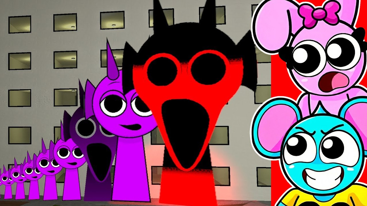 ¡Todos los tamaños de Sprunki Durple quieren que los ayude de los sprunki malos! 😱