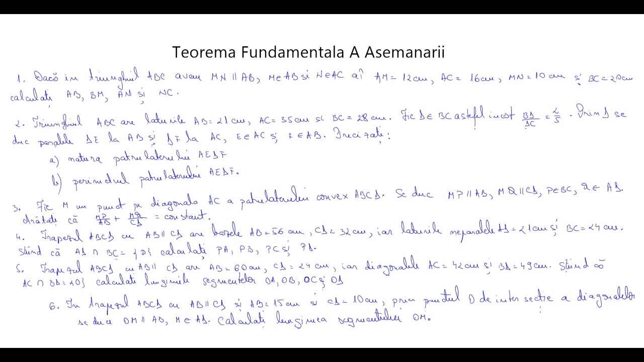 Teorema Fundamentala A Asemanarii - Probleme Rezolvate - YouTube
