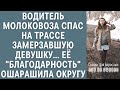 Водитель молоковоза спас на трассе замерзавшую девушку... Её "благодарность" ошарашила всю округу ..