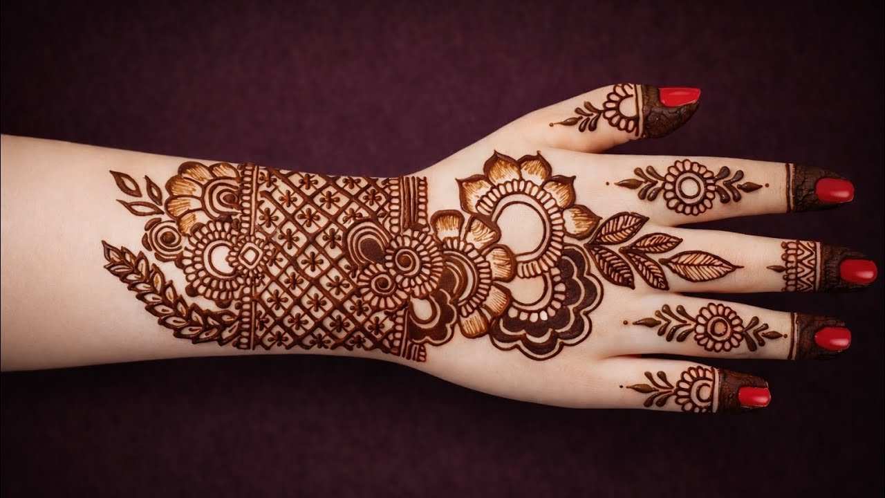 Latest back hand mehndi design l mehmdi design l mehndi designs l simple mehndi design ✨eid mehndi 🌙