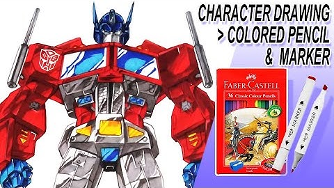 Drawing Optimus Prime from G1 Transformers | Time lapse drawing