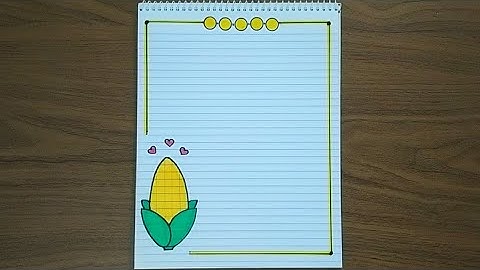 تزيين دفتر سهل /تزيين دفاتر على شكل ذرة |رسومات لتزيين الدفاتر | easy notebook border design