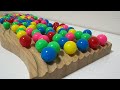 Wave-shaped plate gimmick ball rolling ☆ Handmade marble run course