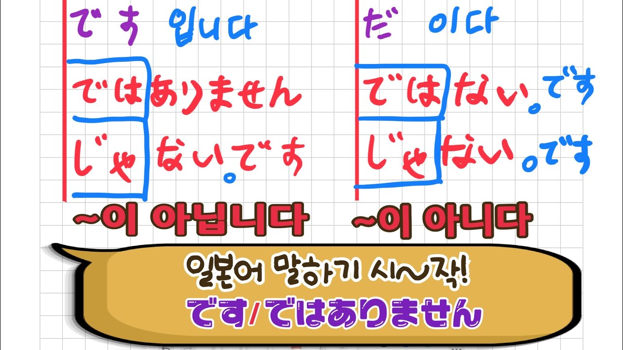 【です/ではありません/입니다/~이 아닙니다】 내가 나한테 쉽게 알려주는 です/일본어 말하기 위한 술어와 부정형 배워보기