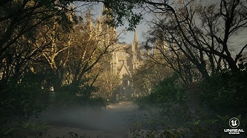 Physical Based Lighting Dark Gothic Castle Unreal Engine 5.2 Lumen