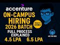 Accenture On-Campus Hiring 2026| Full Process Explained | 4.5 LPA & 6.5 LPA | Biggest Hiring