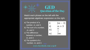 GED® Math: Basic Ops Vocab in Expressions (1.0, Exp, # 1)