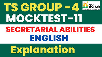 TS GROUP-4 SECRETARIAL ABILITIES MOCKTEST -11 ENGLISH EXPLANATION