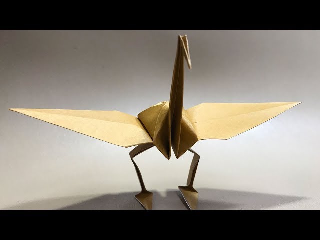 How to make a standing crane. 立っている鶴の折り方 - YouTube