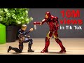 Water bottle challenge  iron man vs captain america  doll fight