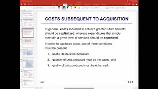 Subsequent Costs Accounting Treatments