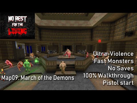 Видео: КТО ШАГАЕТ ДРУЖНО В РЯД... [] Doom 2: No Rest for the Living Map09 100% UV with Fast monsters