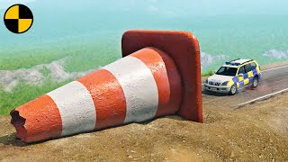 Cars vs Giant Traffic Cone 😱 BeamNG.Drive