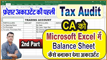Tax Audit AY 2022-23 |Balance Sheet for Tax Audit in Excel By Accountant|CA Office Me Tax Audit work