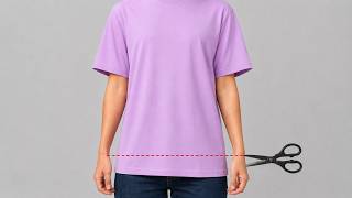 🧵 Don't Throw Away Long T-Shirts! Easy Way to Keep Original Hem