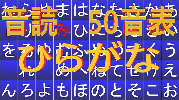 音読　50音表　ひらがな+  Reading　Japanese Alphabet Hiragana Table