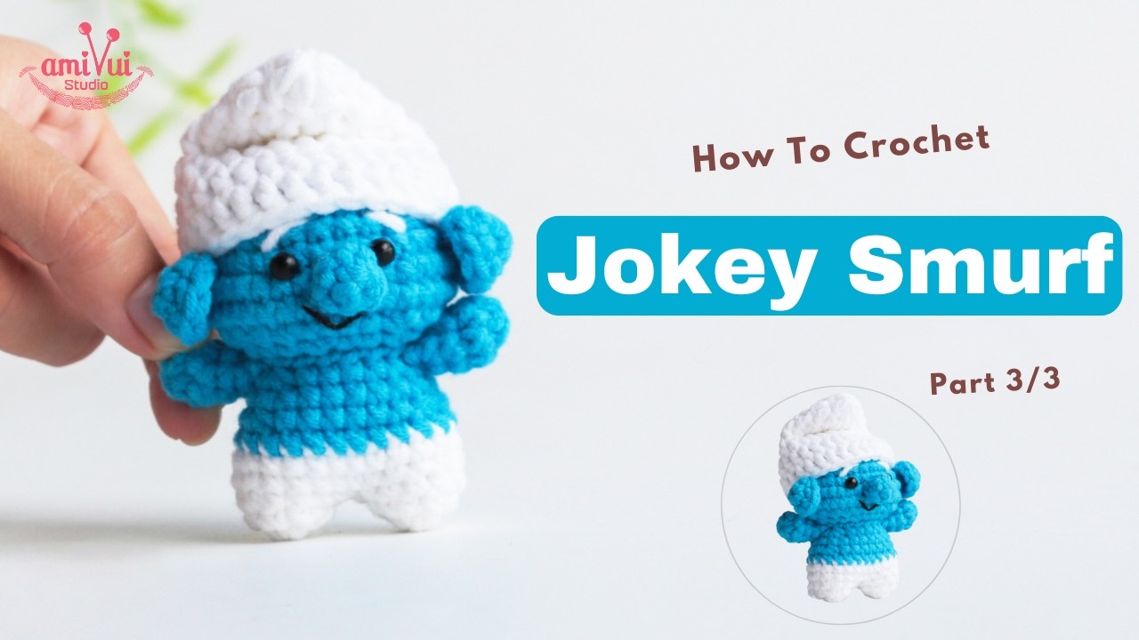 #511 | Jokey Smurf Keychain Amigurumi (3/3) | Character Crochet Tutorial | AmivuiStudio