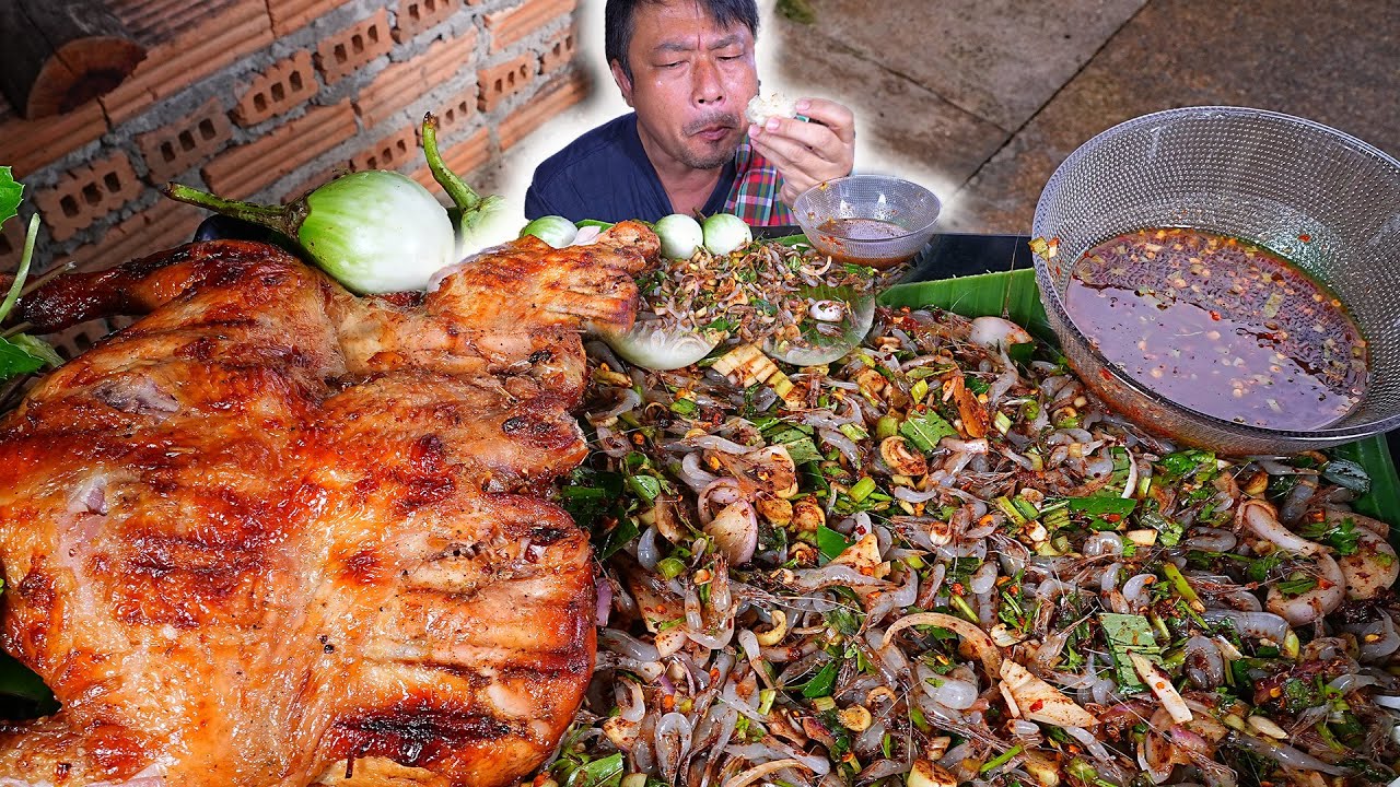 ส้ากุ้งรสจัดๆเผ็ดๆ กินกับไก่ย่าง1ตัว -18-08-2025-