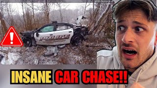 European Reacts to CRAZY Stolen American Police Car Chase!