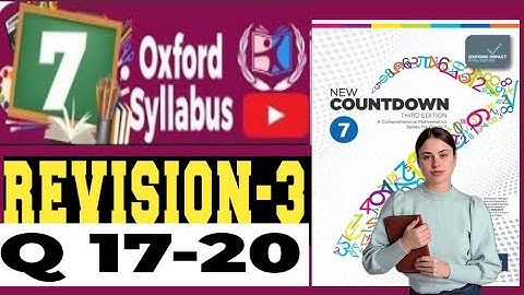 Class 7 Math l Revision 3 l Q 17-20 l New Countdown 3rd Edition l Shahzad Ali Shzi