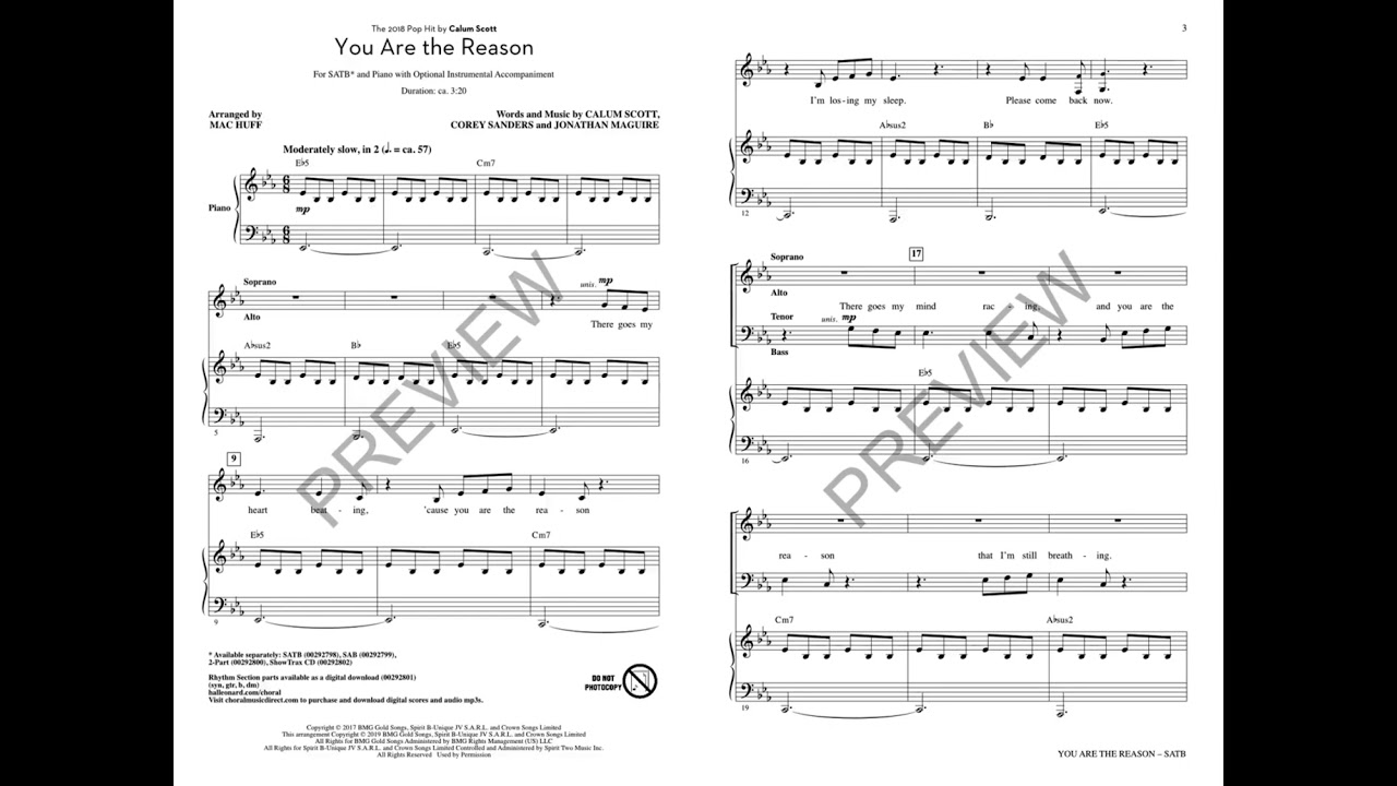 You Are the Reason ( SATB) - YouTube