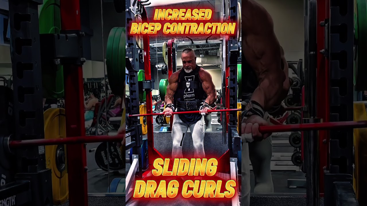 SLIDING BARBELL DRAG CURLS FOR INCREASED BICEP CONTRACTION #workout #motivation #muscle
